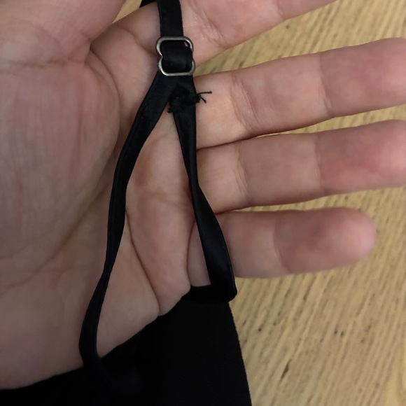 Zara Women's Black Satin Effect V-Neck Crop Top Triangle Bralette S - Picture 7 of 14